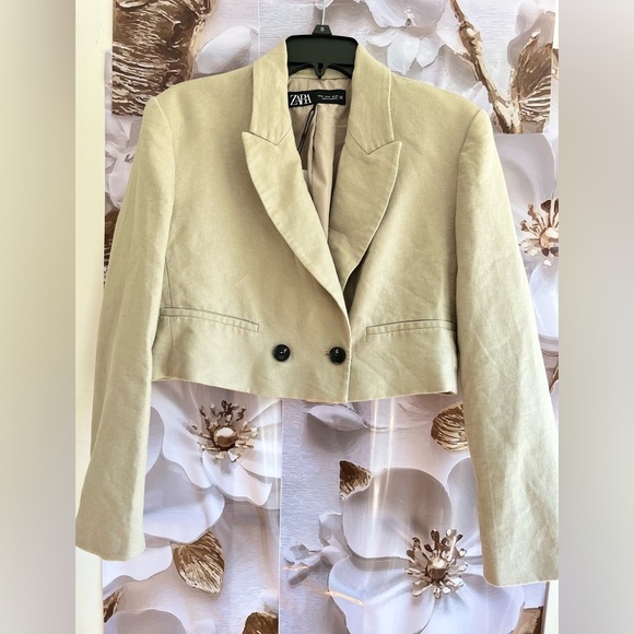 NWT Zara 2pcs LINEN BLAZER SHORTS SET SiZE M - Picture 9 of 12